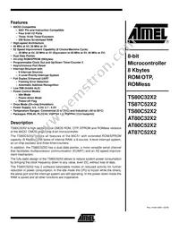 AT87C52X2-RLRUM Datasheet Cover