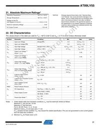 AT89LV55-12PI Datasheet Page 21