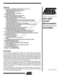 AT91F40816-33CI Datasheet Cover