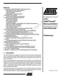 AT91FR40162S-CJ Datasheet Cover