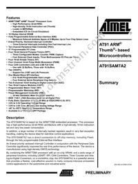 AT91SAM7A2-AU Datasheet Cover