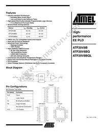 ATF20V8BQL-15PU Datasheet Cover