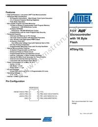 ATTINY15L-1SU Datasheet Cover