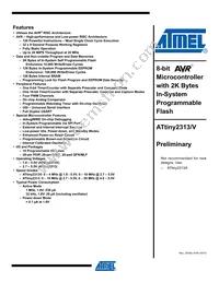 ATTINY2313V-10SI Datasheet Cover