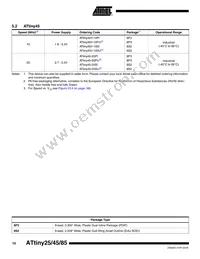 ATTINY85V-10SI Datasheet Page 10