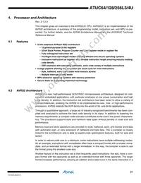 ATUC256L4U-D3HES Datasheet Page 21