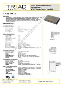 AWSP100-12 Datasheet Cover