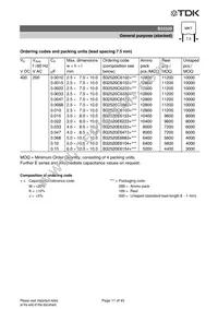 B32520C3223K289 Datasheet Page 15