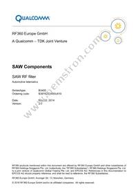 B39162B3400U410 Datasheet Cover