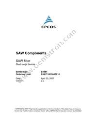 B39171B3584Z810 Datasheet Cover