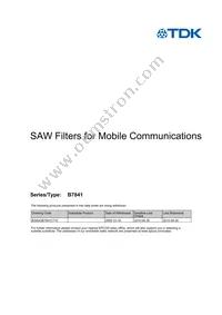 B39242B7841C710 Datasheet Cover