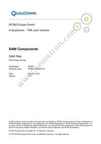 B39921B3300H110 Datasheet Cover