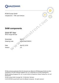 B39921B4379P810 Datasheet Cover