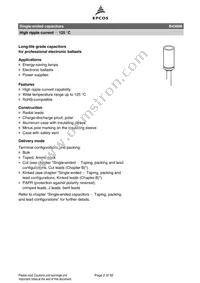 B43866C9226M003 Datasheet Page 2