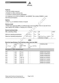 B59604A85A62 Datasheet Page 2