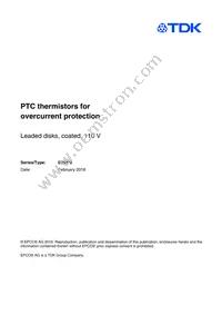 B59890C0160A051 Datasheet Cover