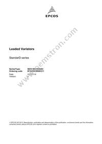 B72205S0600K311 Datasheet Cover