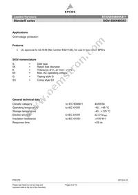 B72205S0600K311 Datasheet Page 2