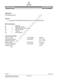 B72207S0600K311 Datasheet Page 2