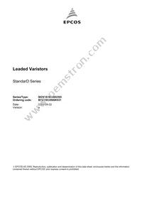 B72210S0500K531 Datasheet Cover