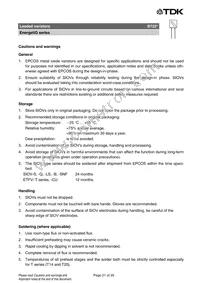 B72220Q0461K101 Datasheet Page 21