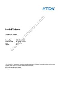 B72220S3151K101 Datasheet Cover