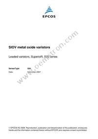 B72220S3271K101 Datasheet Cover