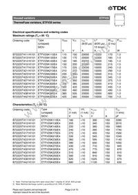 B72225T4381K101 Datasheet Page 3