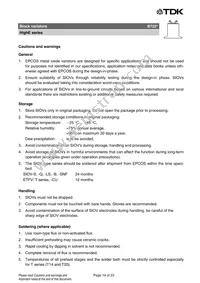 B72280B0231K001 Datasheet Page 19