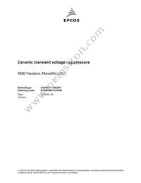 B72660M0131K093 Datasheet Cover