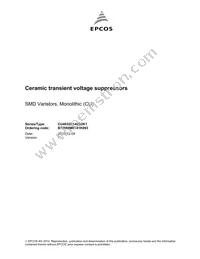 B72660M0141K093 Datasheet Cover