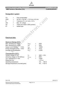 B72660M0251K093 Datasheet Page 2