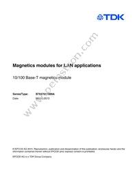 B78476A1889A003 Datasheet Cover