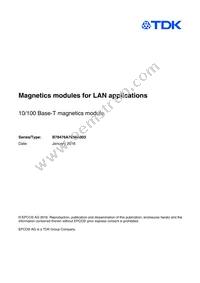 B78476A7694A003 Datasheet Cover