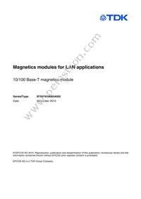 B78476A8065A003 Datasheet Cover