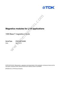 B78476A8135A003 Datasheet Cover