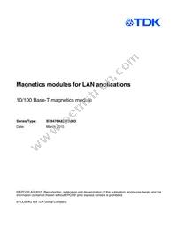 B78476A8247A003 Datasheet Cover