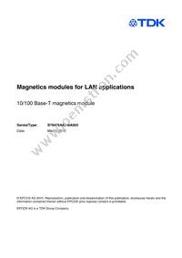 B78476A8248A003 Datasheet Cover