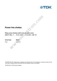 B82625B2502M001 Datasheet Cover