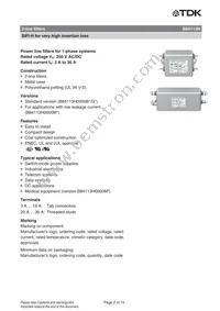 B84113H0000G125 Datasheet Page 2