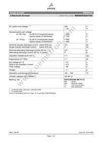 B88069X0820T502 Datasheet Cover