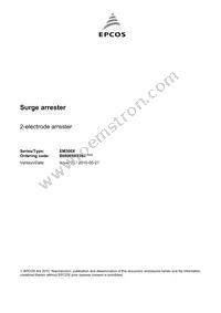 B88069X380S102 Datasheet Cover