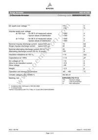 B88069X4360C102 Datasheet Cover