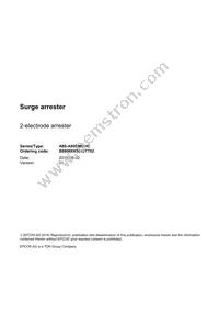 B88069X5043T702 Datasheet Cover