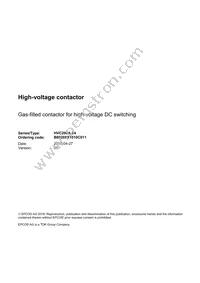 B88269X1010C011 Datasheet Cover