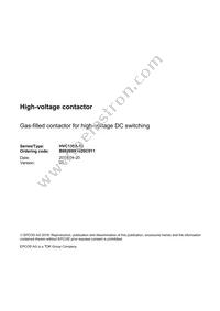 B88269X1020C011 Datasheet Cover