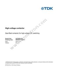 B88269X1070C011 Datasheet Cover