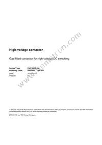 B88269X1100C011 Datasheet Cover