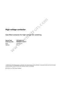 B88269X1110C011 Datasheet Cover