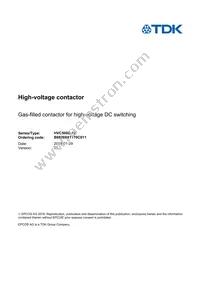 B88269X1170C011 Datasheet Cover